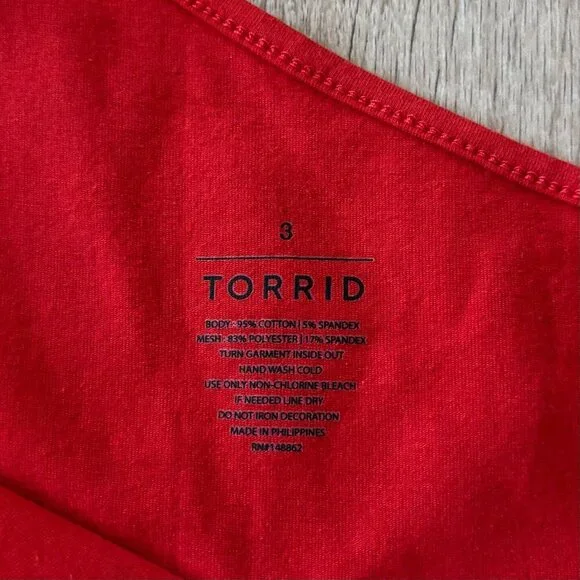 NWT Torrid Foxy One Shoulder Mesh Sleeve Red Top Womens Size 3X Bodycon Bold - Picture 4 of 11